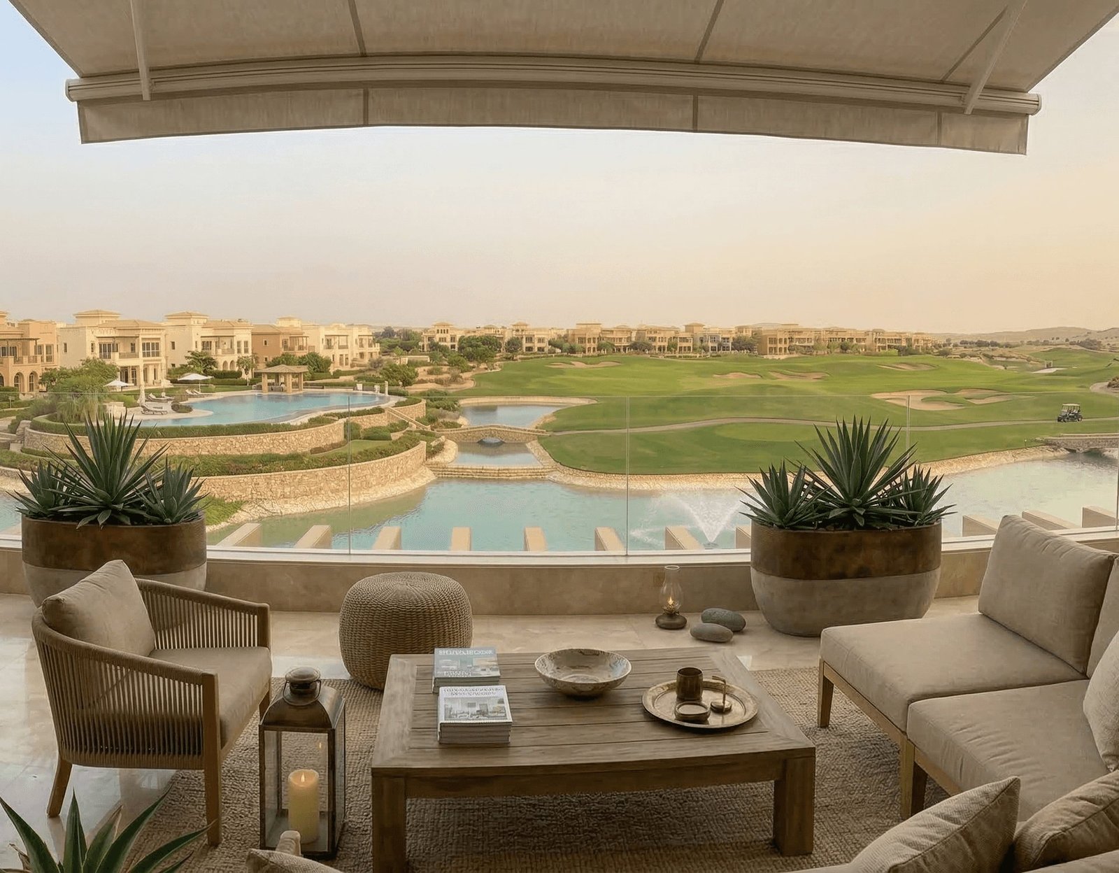 Terrace overlooking the golf course