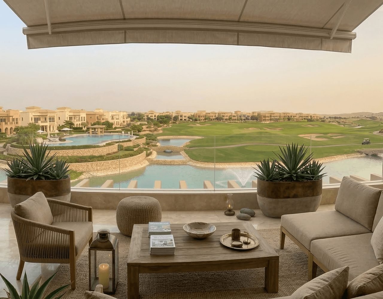 Terrace overlooking the golf course